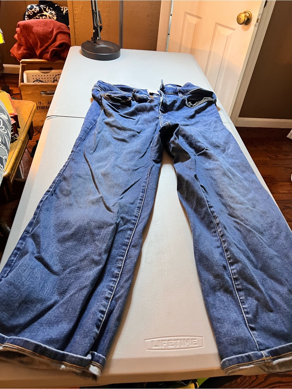 Lane Bryant Navy Wide-Leg Denim Jeans
